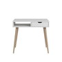 Hanah Home Mesa de Estudio con Estantes en Blanco y Madera